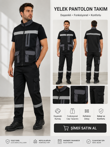 Reflektörlü İş Takımı Rodopi Reflect Pro BlackLine