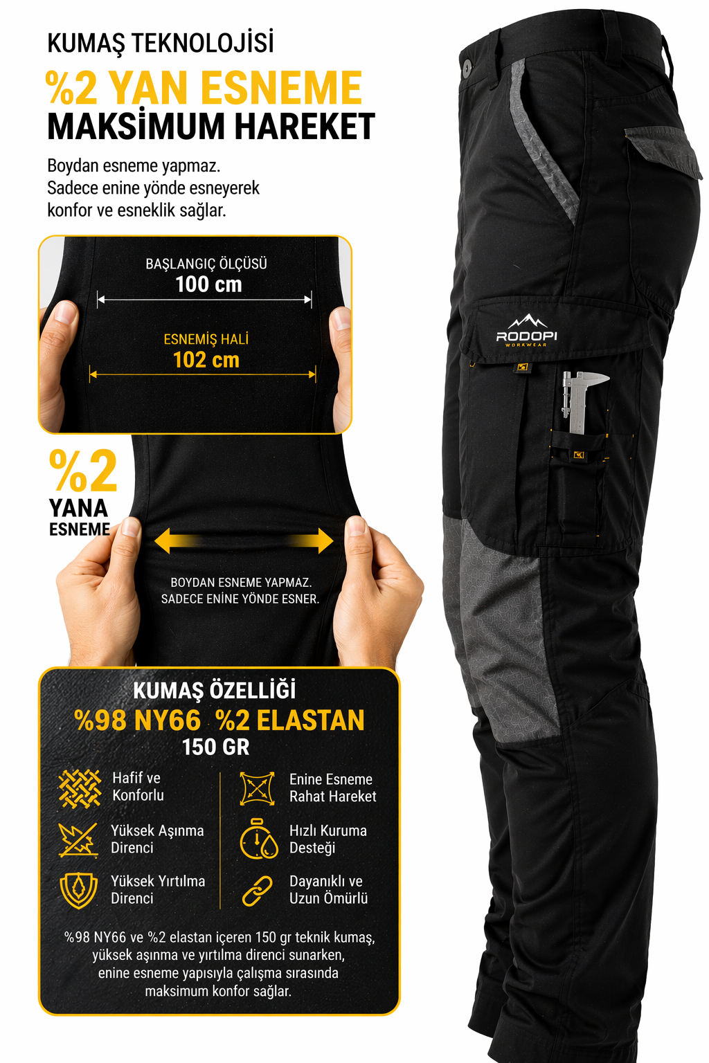 Rodopi Ural NY66 Teknik İş Pantolonu