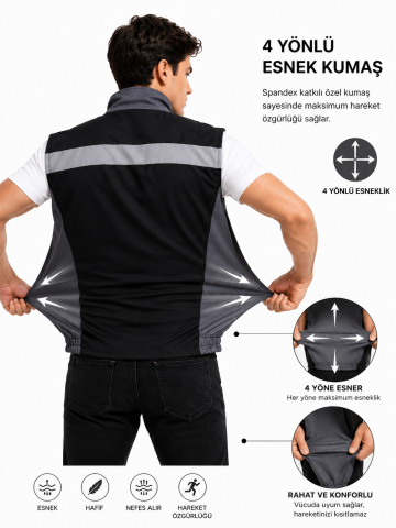 Rodopi Reflect Pro BlackLine İş Yelegi