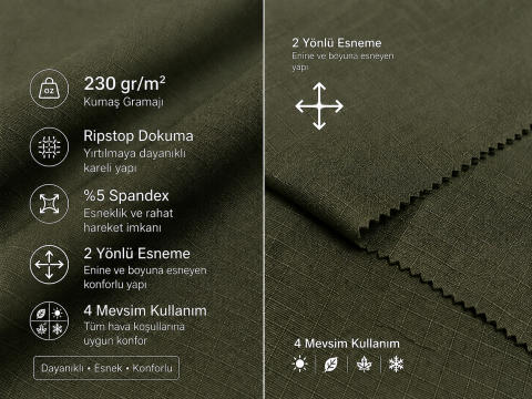 Rodopi Ripstop Haki Tactical Pantolon