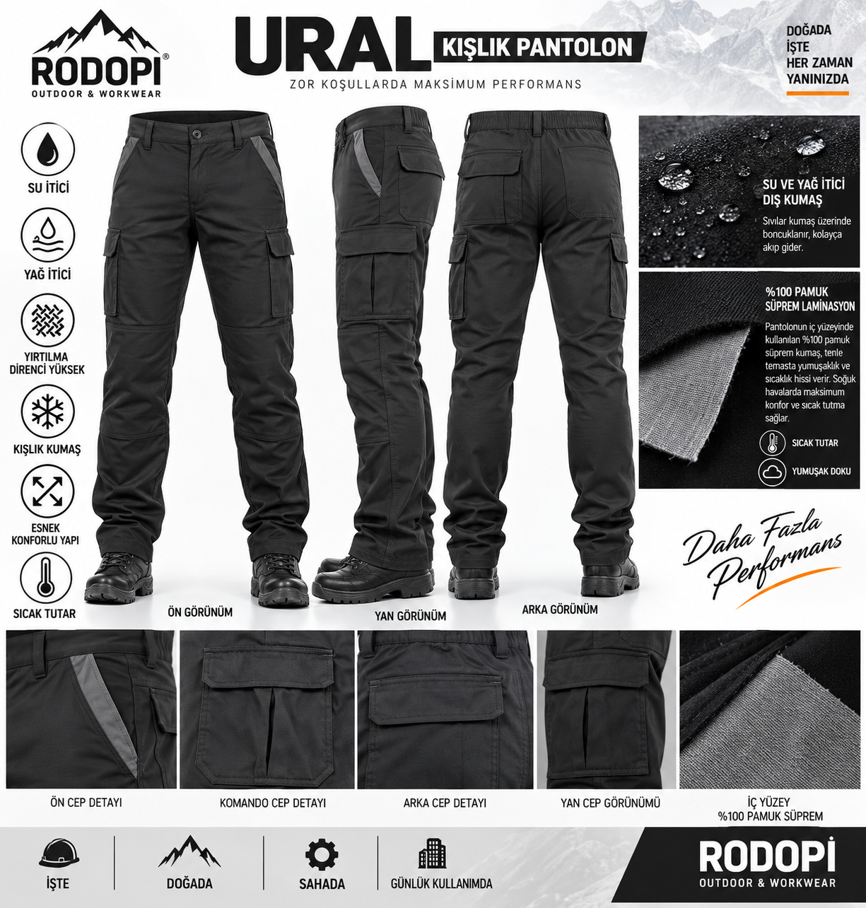Rodopi Ural Winter Pro – Kışlık İş Pantolonu