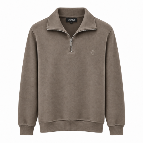 Rodopi Stones Yarım Fermuarlı Selanik Sweatshirt
