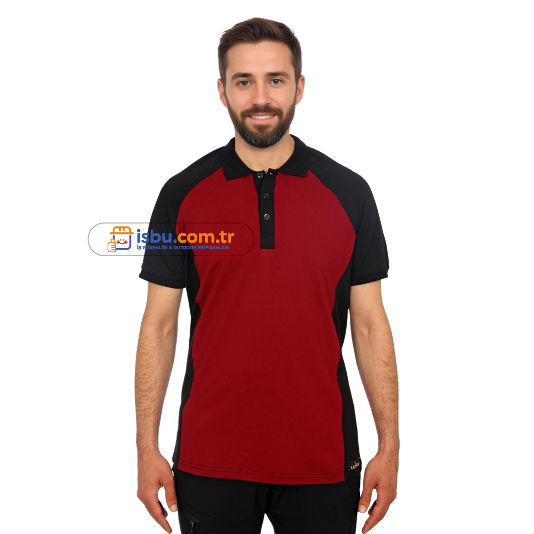 Lacost Polo Yaka Tişört Kırmızı Siyah