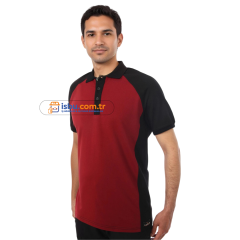 Lacost Polo Yaka Tişört Kırmızı Siyah