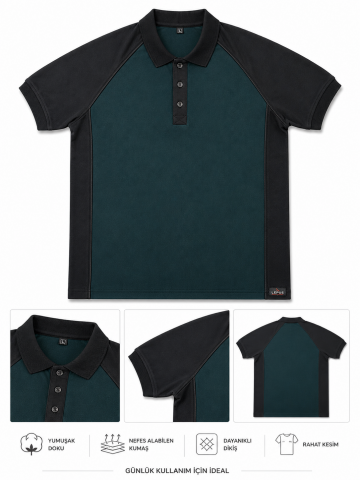 Lacost Polo Yaka Tişört Yeşil Siyah