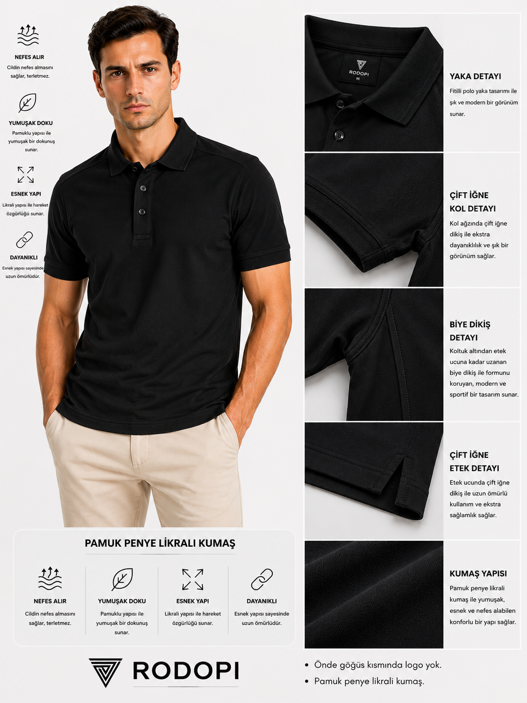 Lacost Polo Yaka Tişört Siyah XLARGE