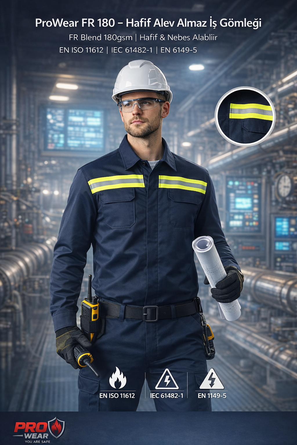 Electra Alev Almaz Elektrik Arkından Koruyucu Gömlek - Pro-Wear