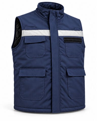Gabardin Reflektörlü Kapitoneli İş Yeleği