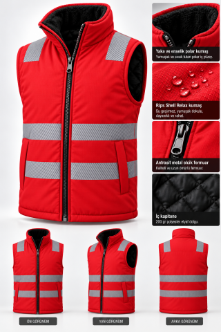 Rodopi Termo Vest – Kışlık Reflektörlü Kapitoneli İş Yeleği