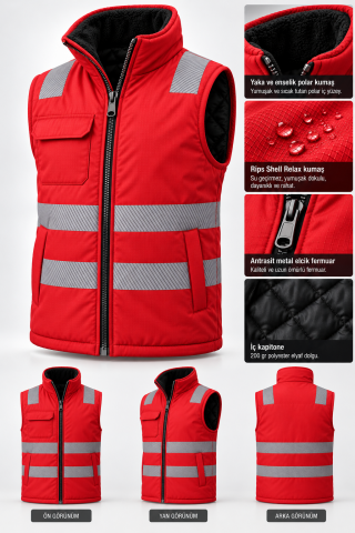Rodopi Termo Vest – Kışlık Reflektörlü Kapitoneli İş Yeleği