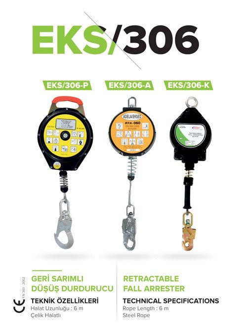 Eks 306 K Geri Sarımlı Düşüş Durdurucu 6 Metre