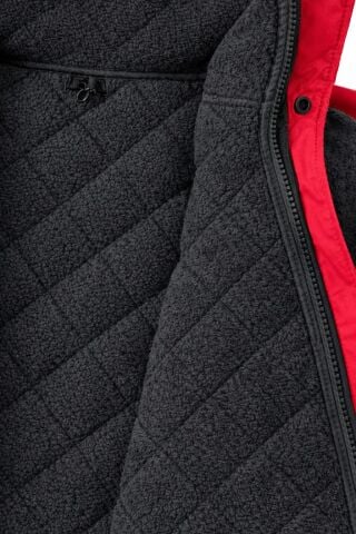 RODOPİ Kırmızı Polar Kapitoneli Reflektörlü İş Montu