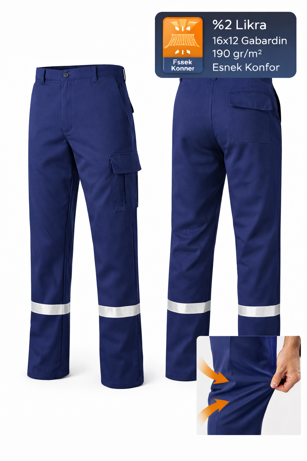 Yazlık Likralı Gabardin İş Pantolonu