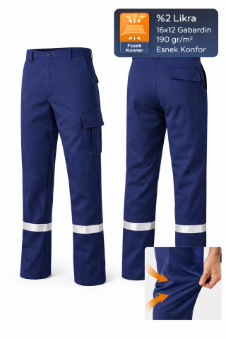 Yazlık Likralı Gabardin İş Pantolonu