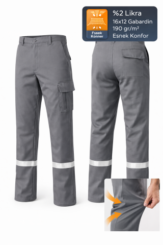 Yazlık Likralı Gabardin İş Pantolonu