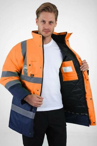 Çift Renkli Hi - Vis Kaban Turuncu-Lacivert