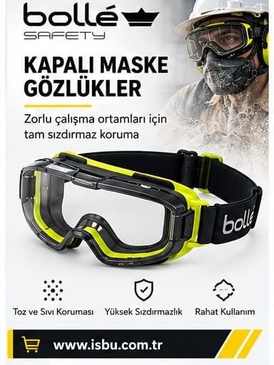 Bollé Safety Kapalı Maske Gözlükler